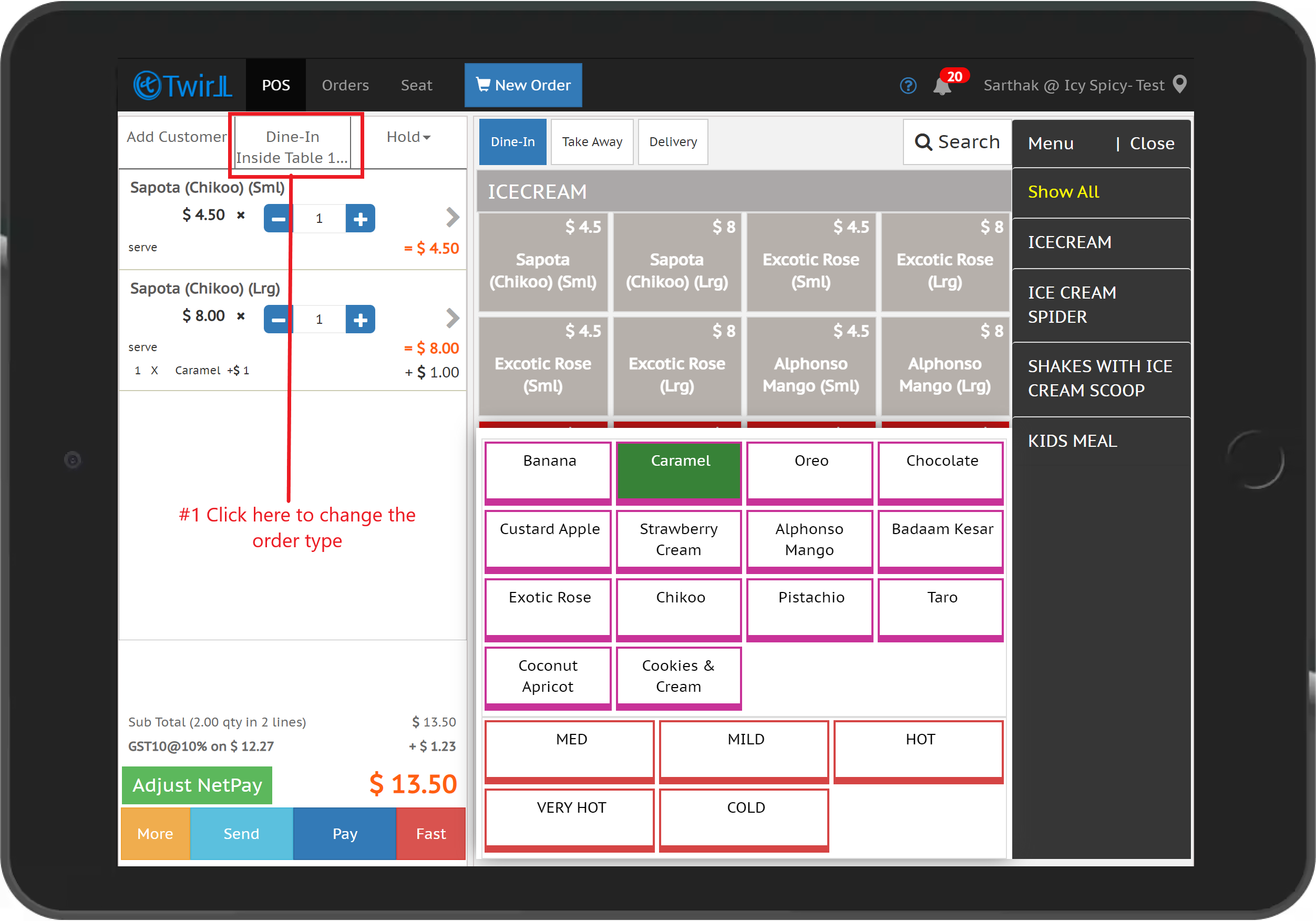 How To Change Order Type - Twirll