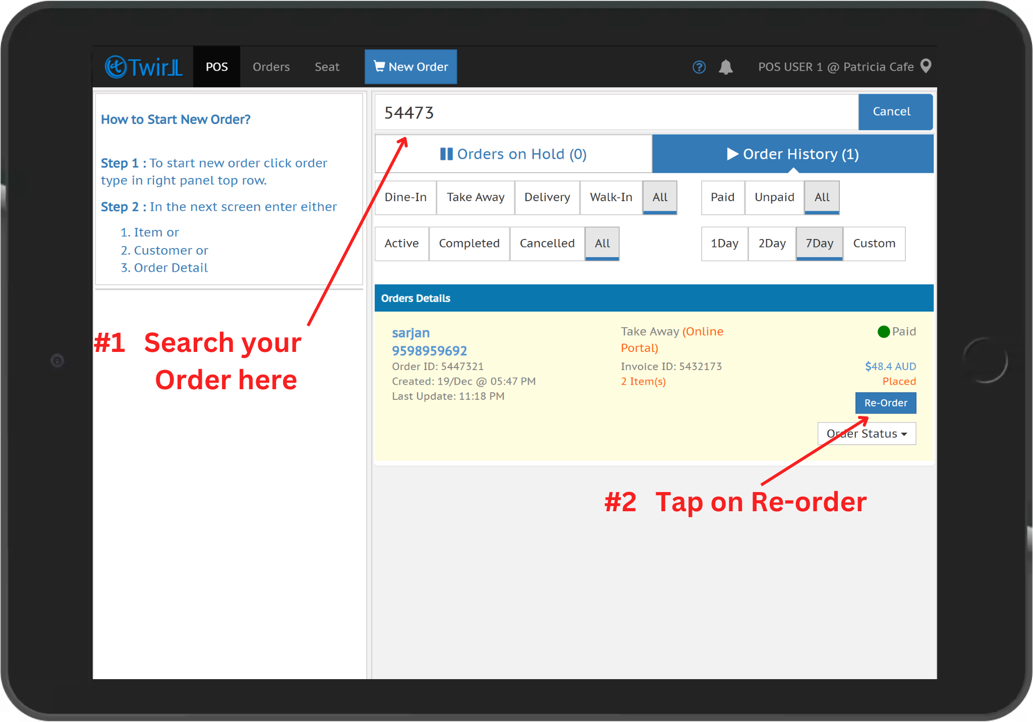 How To Re-Order A Placed Order - Twirll